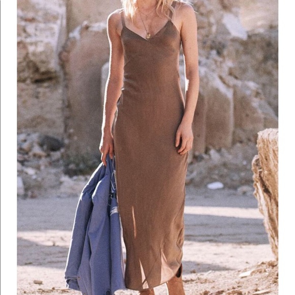 cabin love silk slip dress